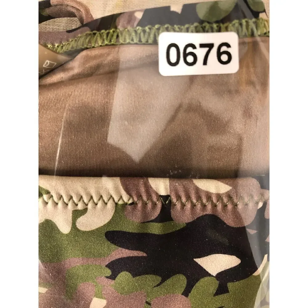 SKIMS Signature Swim Dipped Tie Bottom Logo Camo NWT Size 2X
